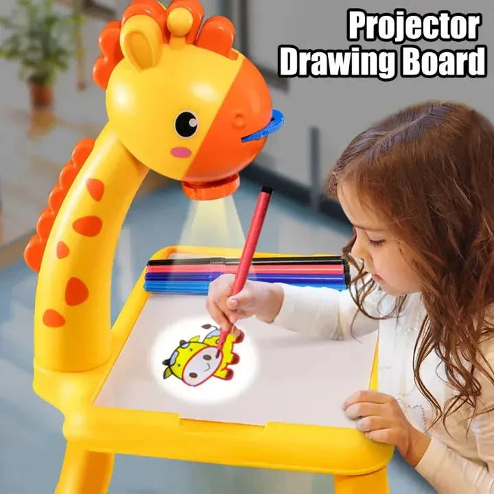 3 in 1 LED Projector Drawing Table| Drawing Projector Table for Kids, Trace and Draw, Drawing Board Giraffe with Light & Music, Child Smart Projector Sketcher Erasable Doodle Board Educational Toys for  Girls Boys Toddlers
