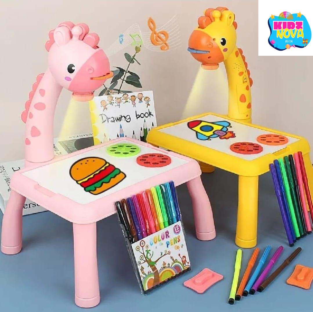 3 in 1 LED Projector Drawing Table| Drawing Projector Table for Kids, Trace and Draw, Drawing Board Giraffe with Light & Music, Child Smart Projector Sketcher Erasable Doodle Board Educational Toys for  Girls Boys Toddlers