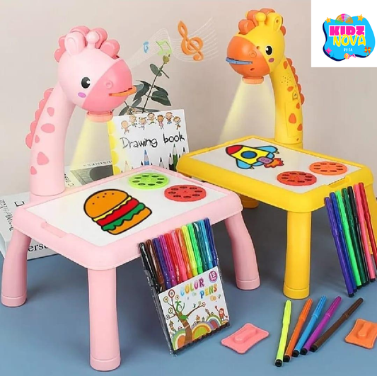 3 in 1 LED Projector Drawing Table| Drawing Projector Table for Kids, Trace and Draw, Drawing Board Giraffe with Light & Music, Child Smart Projector Sketcher Erasable Doodle Board Educational Toys for  Girls Boys Toddlers