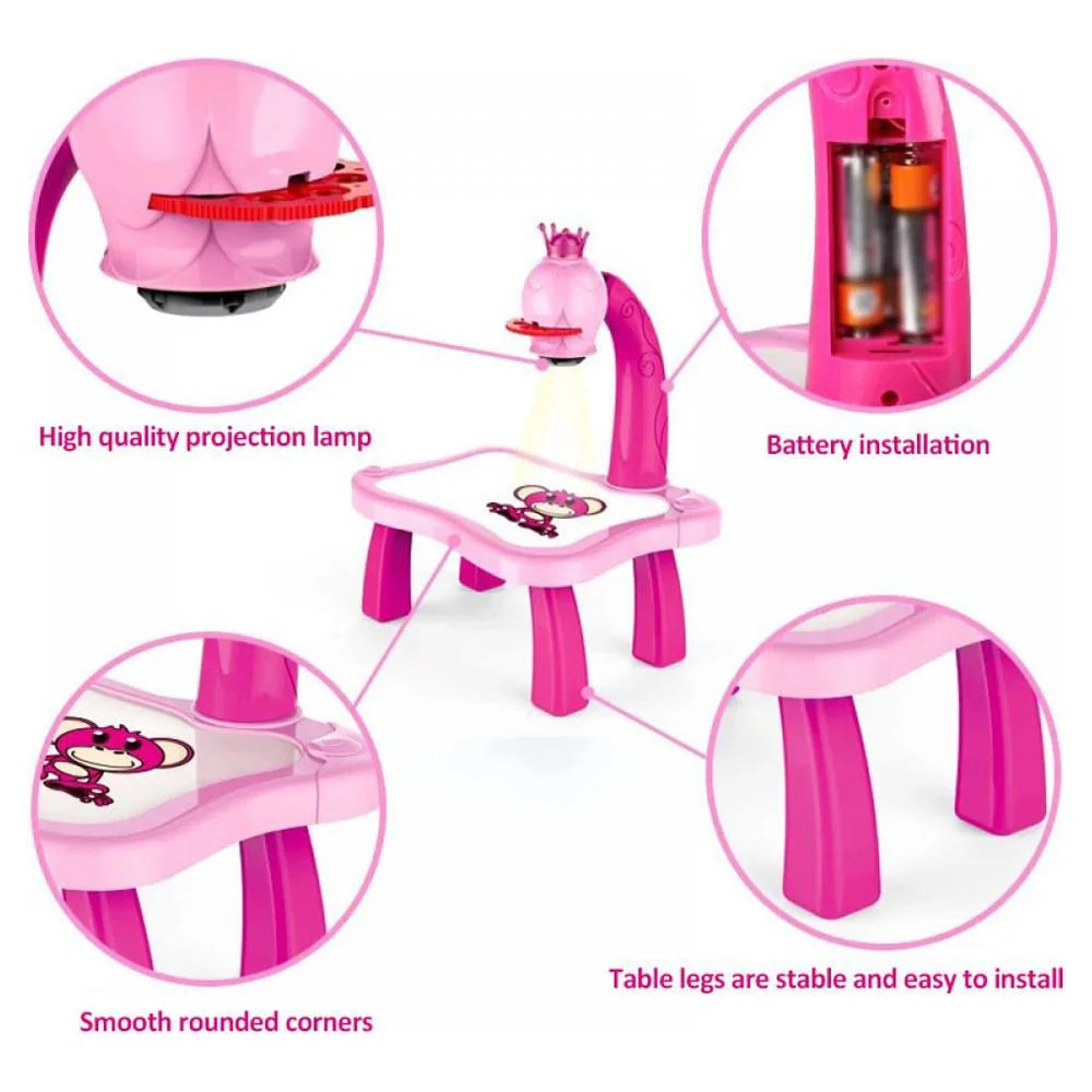 3 in 1 LED Projector Drawing Table| Drawing Projector Table for Kids, Trace and Draw, Drawing Board Giraffe with Light & Music, Child Smart Projector Sketcher Erasable Doodle Board Educational Toys for  Girls Boys Toddlers