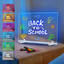 LED Acrylic Note Board | LED Note Board with Night Light & Colorful 7 Pens DIY Acrylic Message Board Children Drawing Board