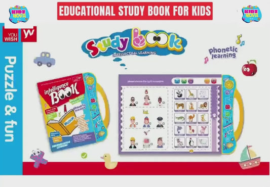 E Book for Kids | Interactive English Learning | Early Education Educational Toys | Intelligence Book for Kids | Phonetic Learning, Alphabets, Numbers, Animals, Fruits, Shapes, Vehicles & Colors | Electronic Sound Teaching Aid